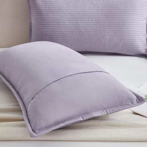 Stripe Quilted Pillowcases Set of 2, King Size Envelope Pillow Covers Soft - Image 5