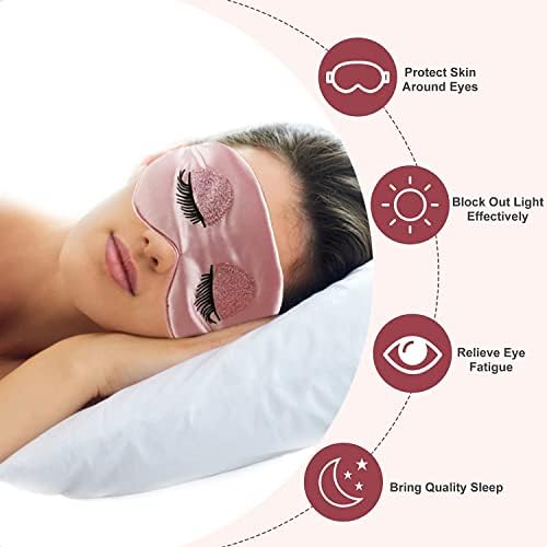 Sleep Mask, Silk Eye Mask Satin Blindfold Travel Eye Cover Eyeshade - Image 5