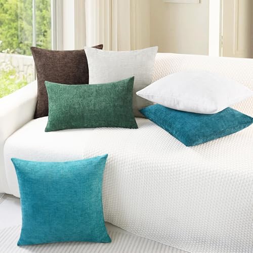 CaliTime Decorative Couch Throw Pillow Covers 20 X 20 Inches Lake Blue - Image 4