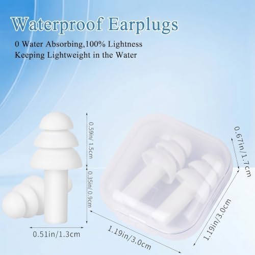 24 Pairs White Ear Plugs Bulk NRR 29dB Reusable Silicone Ear Plugs - Image 2