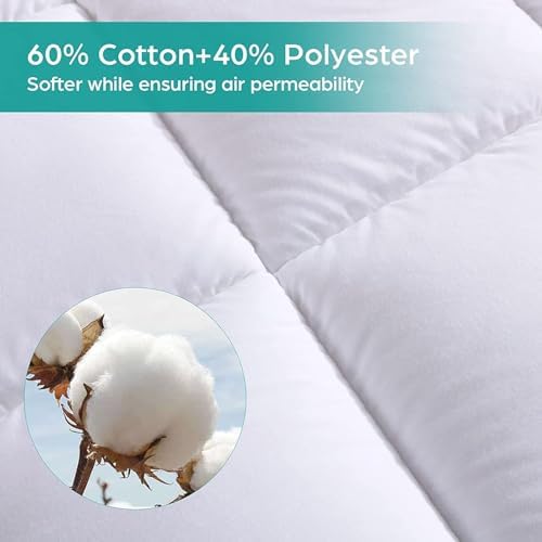 WhatsBedding Waterproof Mattress Topper Cal-King Size Cotton Top Down - Image 5