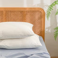 BESTOUCH Washed Cotton Pillowcases Linen Feel Off White Queen by BESTOUCH