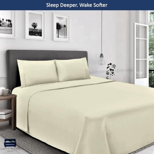 Cottingon 5 PC Split King Sheets Fits 16" Deep, Egyptian Cotton - Image 6