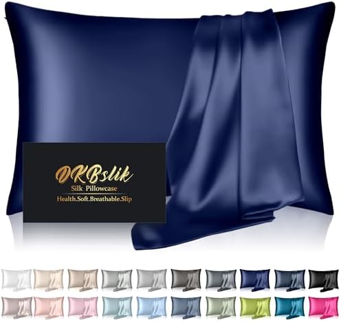 Silk Pillowcase for Hair and Skin, Mulberry Silk Pillow Cases Standard Size by HOME