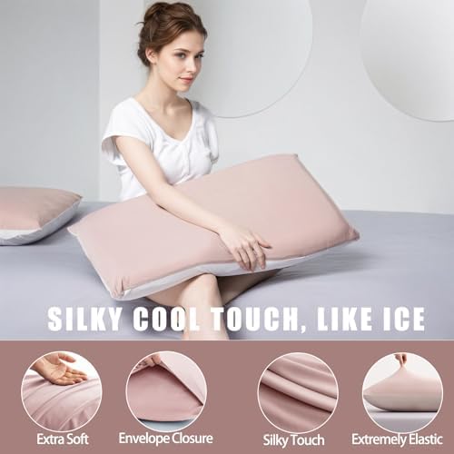 TELUS Cooling Pillowcases King Size 2-Pack, Silky Soft Breathable Pillow Case - Image 3