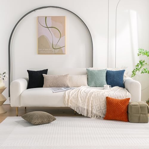 Set of 4 Black Decorative Throw Pillow Covers 24x24 Inch Corduroy Pillow Covers - Image 2