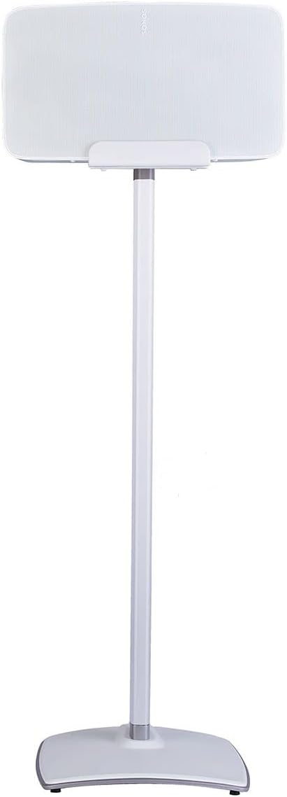SANUS Wireless Speaker Stand for Sonos Five and Sonos Play:5 - Audio Enhancing Design for Vertical & Horizontal Audio with Built-in Cable Management & Premium Alloy Materials WSS52-W2 (White)