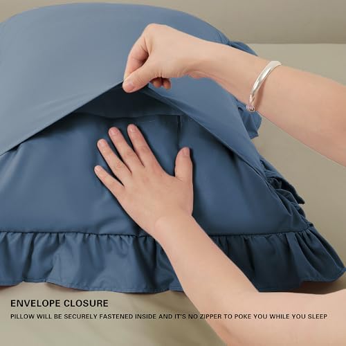 Ruffle Body Pillow Pillowcase, Slate Blue - Image 5