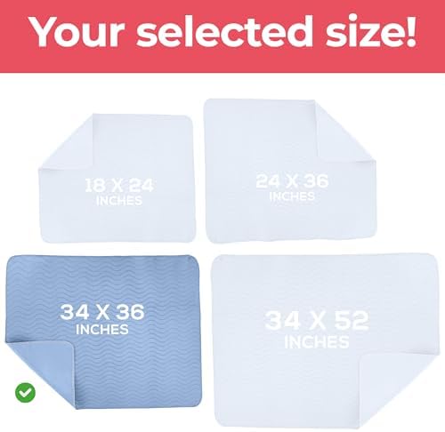 2 Pack Waterproof Reusable Heavy Absorbency Incontinence Bed Pads 34"x36" - Image 4