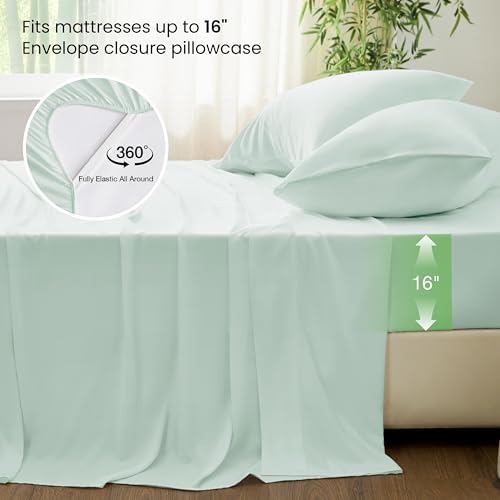 Love's cabin 4 Piece King Size Sheet Set, 100% Rayon Derived from Bamboo - Image 4