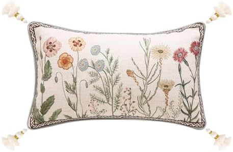 ISAENNE Designer Vintage Linen Throw Pillow Cover by Isaennehomedecoration