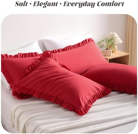 BEDSUM Standard Ruffled Pillow Shams - Image 2