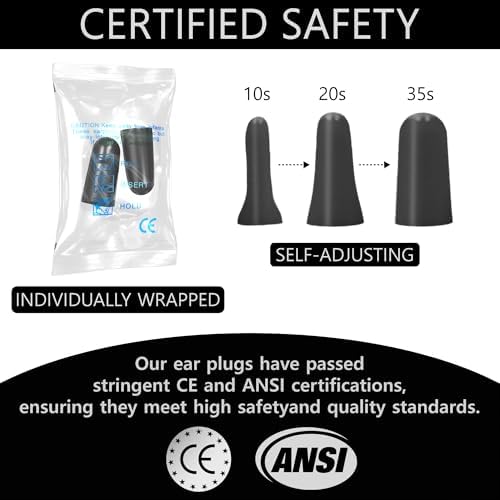 Quality Foam Earplugs 50 Pair- 32dB Noise Cancelling Disposable Individually - Image 4