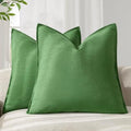 Foindtower Linen Solid Decorative Throw Pillow Covers 26x26 Forest Green by Foindtower