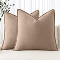 MIULEE Decorative Linen Pillow Covers 20x20 Inch Camel by MIULEE