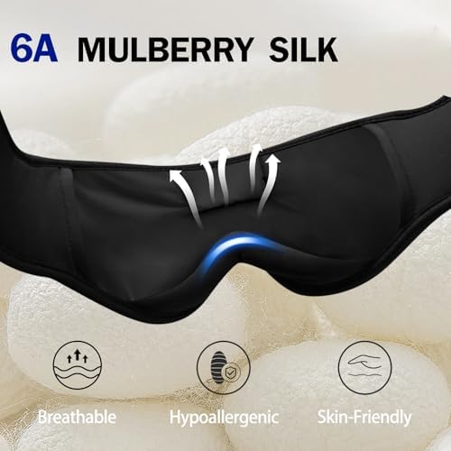 TOPOINT Sleep Mask with Bluetooth Headphones, Breathable Silk Eye Mask - Image 5