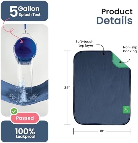 IMPROVIA® Washable Underpads, Heavy Absorbency Reusable Incontinence Pads - Image 3