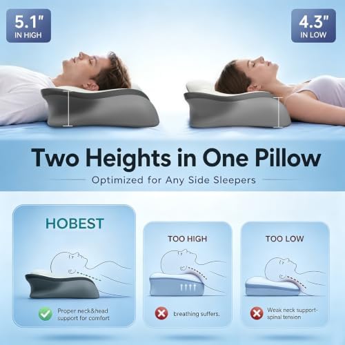 Pain Relief Cervical Neck Pillow, Ergonomic Contour | Q-Max Cooling | - Image 3