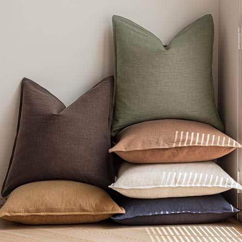 Foindtower Decorative Linen Lumbar Throw Pillow Covers 12x20 Reddish Brown - Image 6