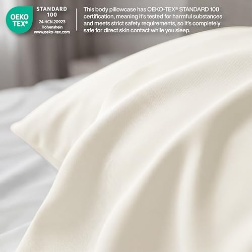 QUEENSBAY Body Pillow Case, 1 Pack, Soft Microfiber Long Pillow Cover, - Image 5