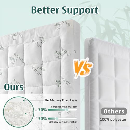 DOWNCOOL King Mattress Topper Memory Foam, Viscose Derived from Bamboo - Image 2