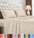 King Sheet Set, 4 Pieces 16" Deep Pocket Hotel Luxury Sheets, Heather Beige by UTOPIABEDDING