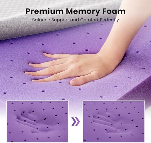 SINWEEK 3 Inch Gel Memory Foam Mattress Topper King Size, Pad - Image 5