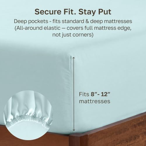 Natural 100% Cotton Sateen Twin XL Fitted Sheets Adjustable Bed - Image 4