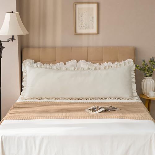 GLORY SEASON Pillow Shams Set of 2 Washed 100% Cotton Retro Ruffle Flounces - Image 7