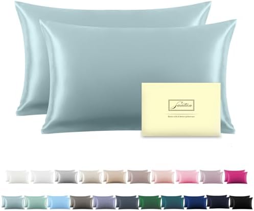Silk Pillow Cases 2 Pack Soft Breathable and Sliky King Size Pillow Cases Set by Suatien