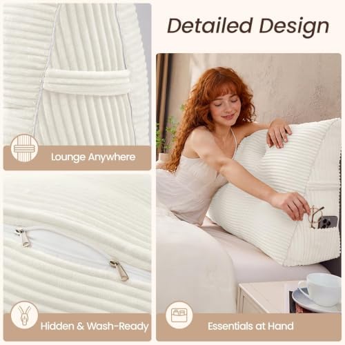 Sasttie Headboard Pillow Queen, Bed Wedge Pillow Headboard - Image 6
