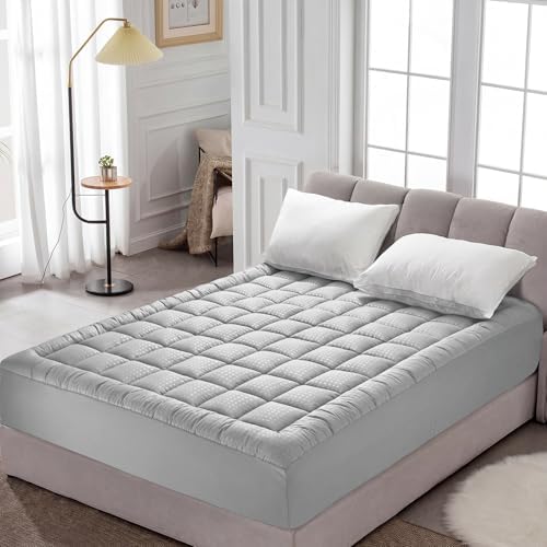 HYLEORY California King Mattress Pad Quilted Fitted Mattress Protector Cooling - Image 2