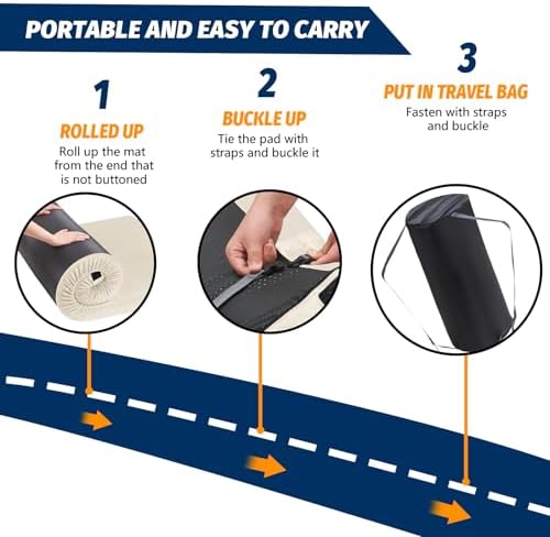 CYMULA Memory Foam Camping Mattress Pad, Sleeping Mat, Portable Roll Up Mattress - Image 5