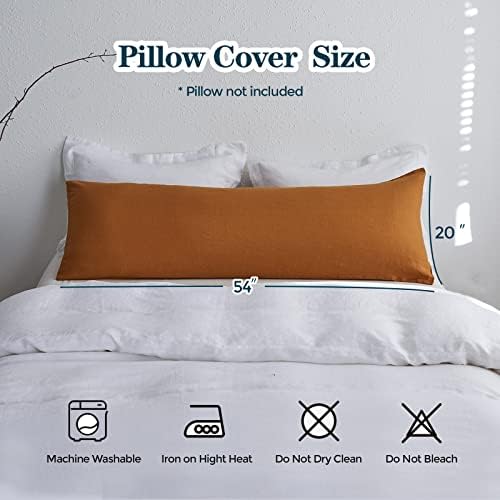 Simple&Opulence Body Pillow Cover 20" x 54", 100% Pure Linen, Ultra Soft and - Image 4