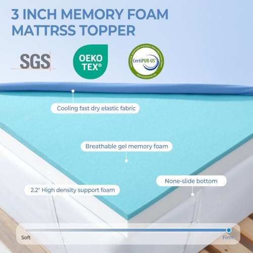Ninemoon 3 Inch Memory Foam Mattress Topper - Image 4