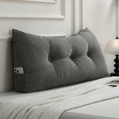 Gnostik Headboard Pillow Twin XL, Dorm Headboard Triangular Wedge Pillow by Unknown