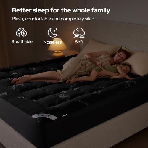 BEDLORE California King Mattress Topper, Thick Pillow Top Mattress Pad - Image 4