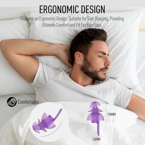 Hearprotek Ear Plugs for Sleeping, 2 Pairs 30dB & 32dB Silicone Earplugs - Image 3