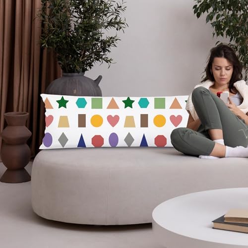 Boho Colorful Shapes 20x54 Body Pillow Cover, Nursery Decor - Image 4