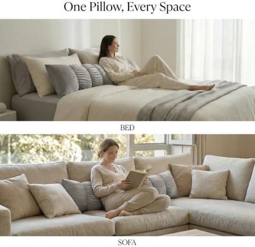 Pat. Pend. Long Body Pillow for Side Sleepers, 39 Inch, Zinc Gray - Image 4