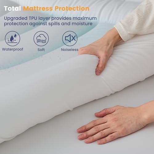 Waterproof California King Mattress Pad, Noiseless Mattress Protector - Image 2