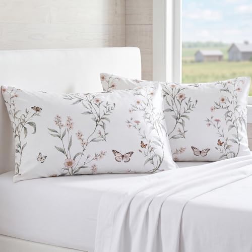 Bedorm Standard Size Pillow Cases Set of 2 Cotton Floral Pillow Cover - Image 7