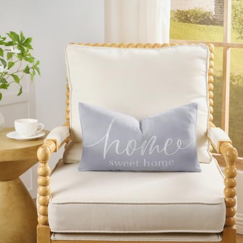 Sunkifover Home Sweet Home Quotes Throw Pillow Covers 20“x 12" Light Grey - Image 2