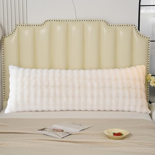 Fluffy Faux Fur Body Pillowcase, Luxury Bubble Waffle Carved Plush Long Size - Image 2