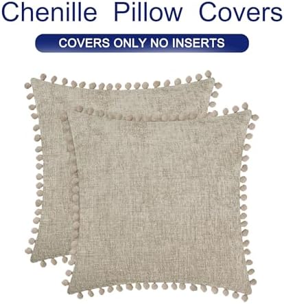 CaliTime Decorative Couch Throw Pillow Covers 22 X 22 Inches Taupe - Image 6