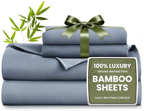 Love's cabin 4 Piece California King Size Sheet Set, 100% Rayon Derived from by Lovescabin