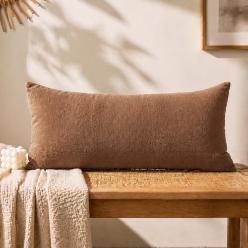 JoraLion Chenille Lumbar Pillow Covers 14X26 inch Dark Orange by JoraLion