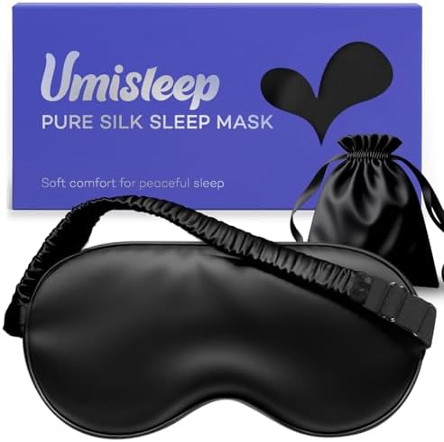 Umisleep Sleep Mask 100% Pure Mulberry Silk, 22 Momme Eye Masks by Umisleep