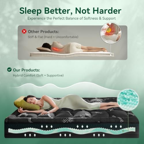 Twin XL 4-Inch 2-in-1 Cooling Memory Foam Mattress Topper - Image 6