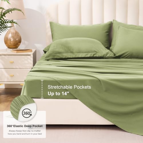 Love's cabin Plaid Full Comforter Set, Olive Green - Image 4